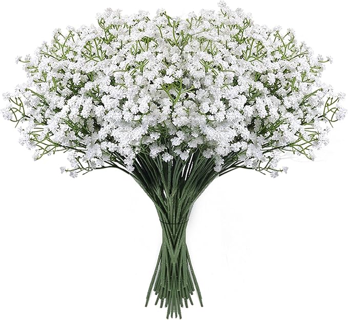 21'' Babys Breath Artificial Flowers 18 Pcs White Gypsophila Faux Flowers | by MakeHomeDecorationSimple