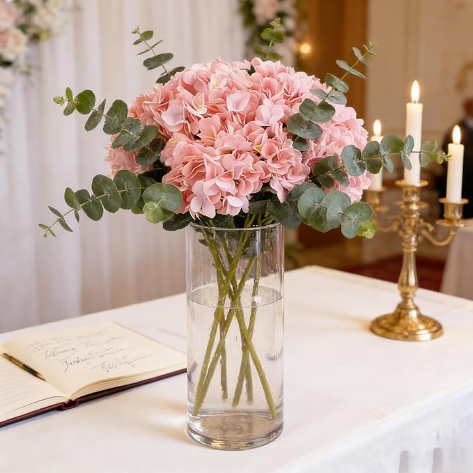Kimura's Cabin 6pcs Artificial Hydrangeas Flowers Silk Hydrangea, Fake Flowers - Image 5