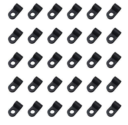 SOWAKA 50 Pcs Cable Clamp Black R Type Nylon Screw Mounting Cable | Cable by sowaka