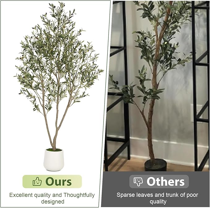 VIVATREES Olive Trees Artificial Indoor, 6FT Tall Faux Olive Tree - Image 5