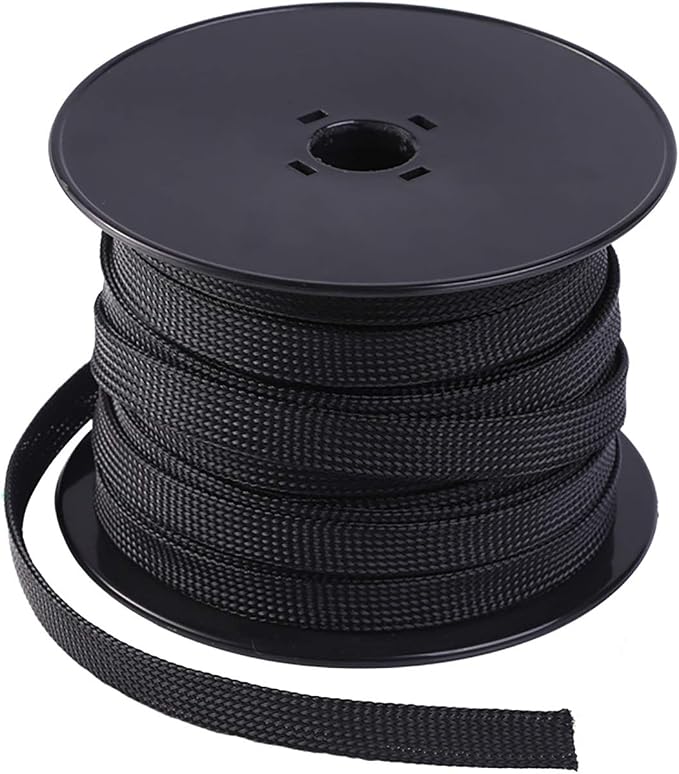 Keco 100ft – 1/2 inch PET Expandable Braided Cable Sleeve – Wire Sleeving by KECO