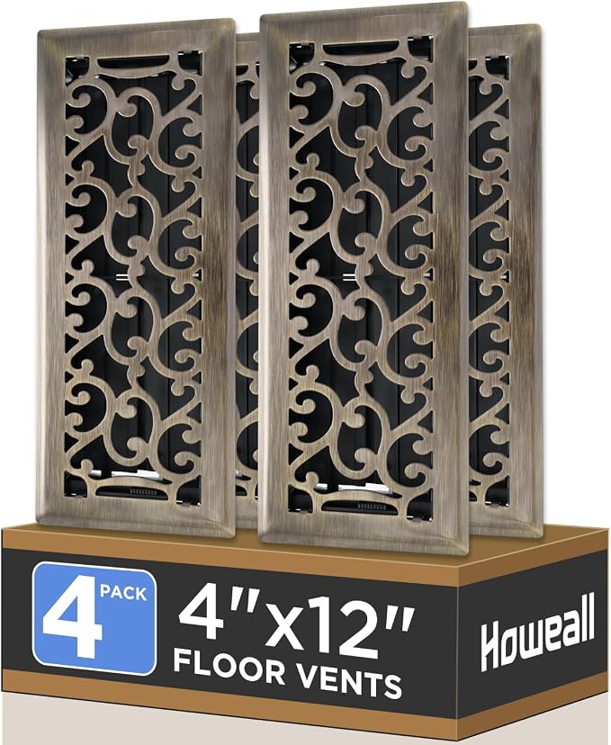 Howeall 4x12 Inches 4 Pack Heavy Duty Walkable Floor Register by Howeall