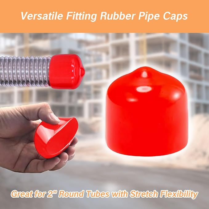 Rubber Pipe Cap End Caps 2 Inch Round Black Vinyl Covers Pack of 4 Hardware - Image 5