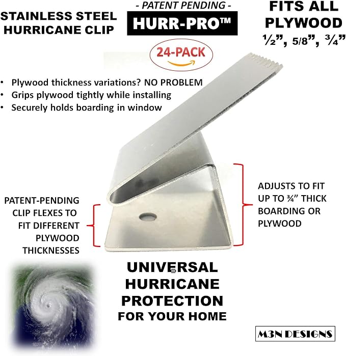 Universal Hurricane Window Clips, 1/2" to 3/4" One-Size-Fits-All, Reusable - Image 2