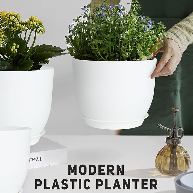 YNNICO Plant Pots 10/9/8/7.5/7 inch Flower Pots - Image 6