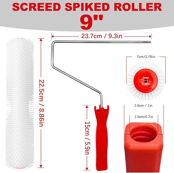 9 Inch Latex Floor Self Leveling Screed Spiked Roller - Image 2