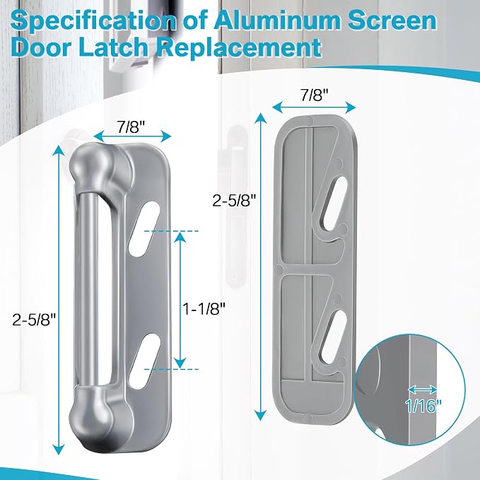 Enhon 3 Pack Screen Door Spring Strike Plate | Spring Loaded Screen and Storm - Image 3