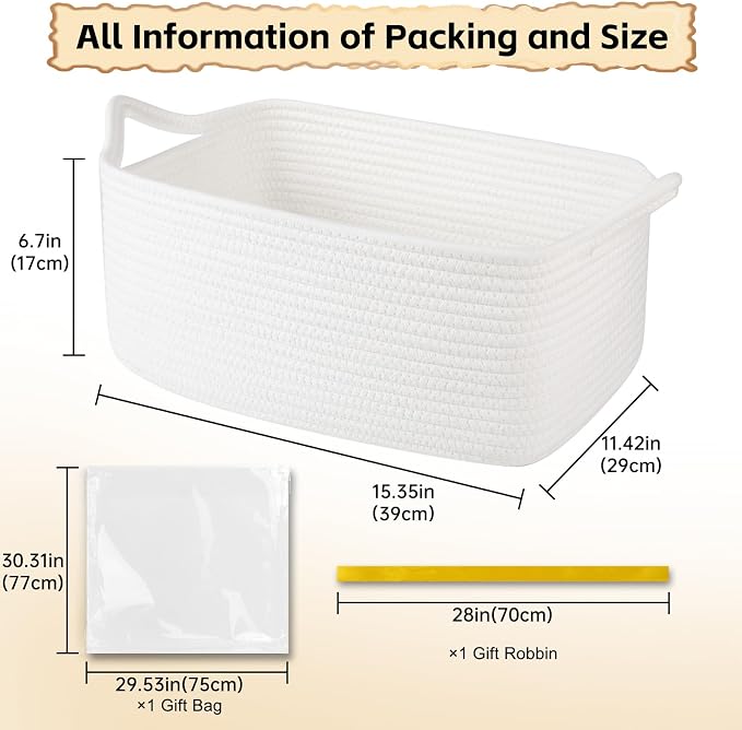 OIAHOMY 19L Woven Basket, Gift Basket Empty - Image 2