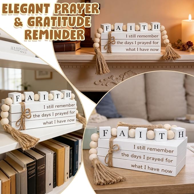 Farmhouse White Fake Decorative Books Wooden Box - Image 7