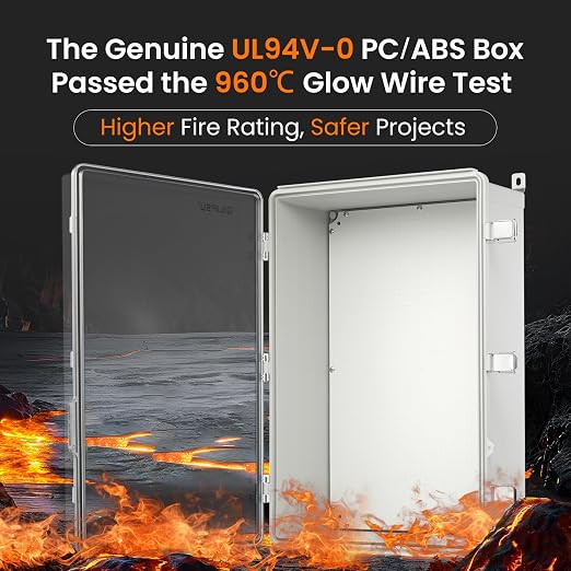 QILIPSU UL94-V0 Outdoor Electrical Box 24.2"x16.4"x9.1" Waterproof Junction Box - Image 2