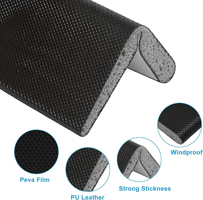 Door Corner Seals, Self-Adhesive Wedge Draft Stoppers, Foam Pads, Weather - Image 5