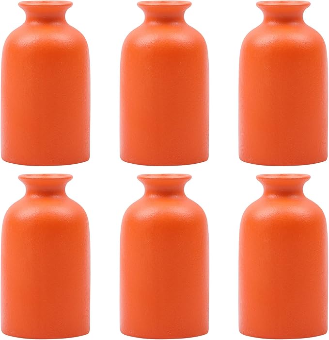Orange Bud Vases Set of 6 by QIANLING
