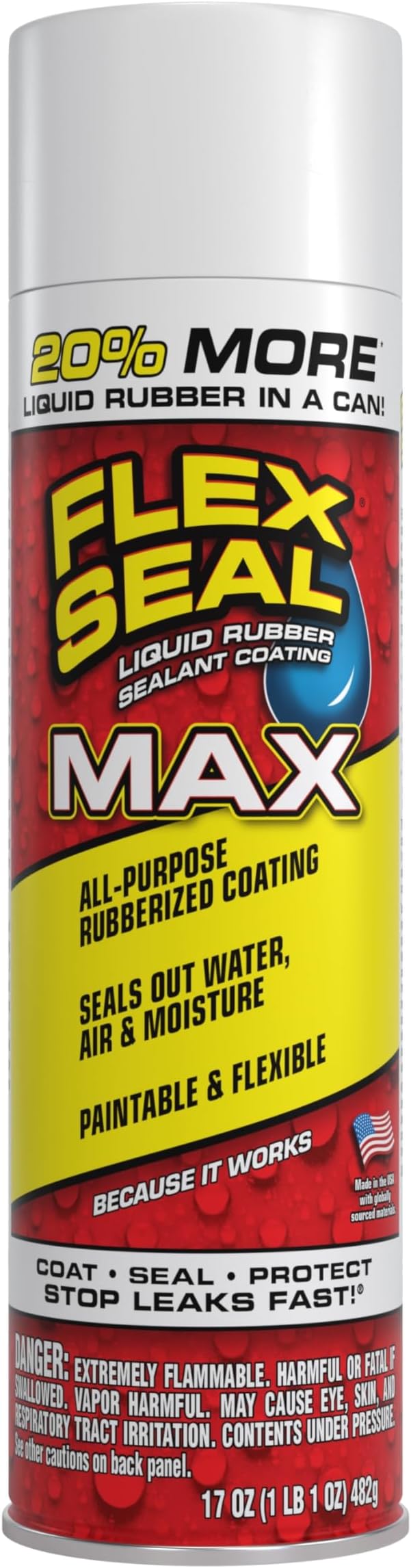 Flex Seal MAX, 17 oz, Stop Leaks Instantly, Waterproof Rubber Spray On Sealant by FlexSealProducts
