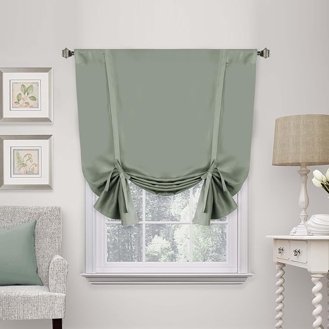 H.VERSAILTEX Blackout Tie Up Curtain Thermal Insulated Window Shade Light by HVERSAILTEX