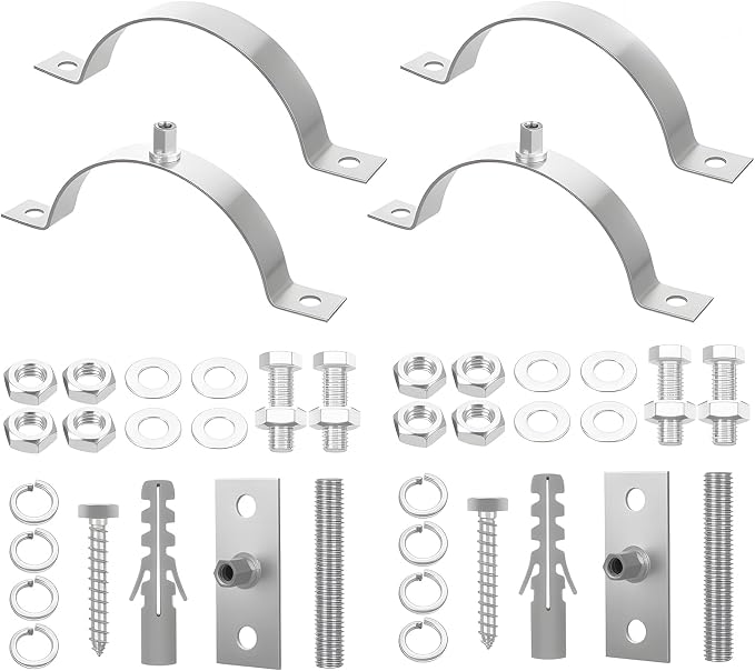 2 Pcs 6 Inch Heavy Duty Adjustable Pipe Bracket, Heavy Duty Split Ring Pipe - Image 3