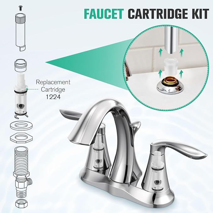 2 Pcs Faucet Cartridge Replacement Kit Compatible - Image 2