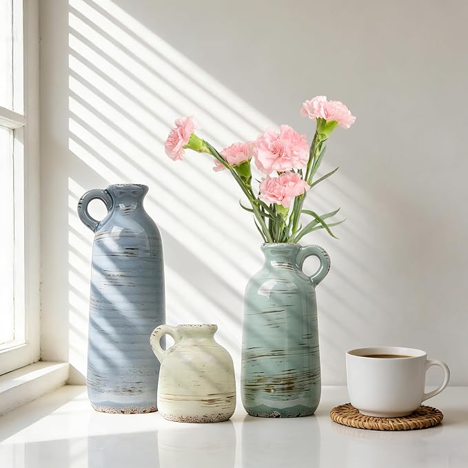 Ceramic Vase Set of 3, Vase Home Decor - Image 6