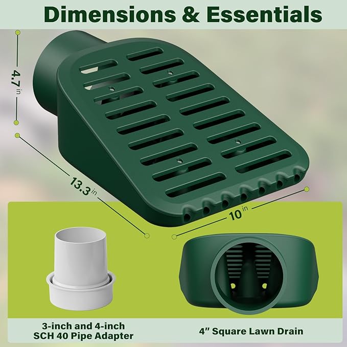 4in. Grate Yard Drain, Yard Drain Emitter - Image 2