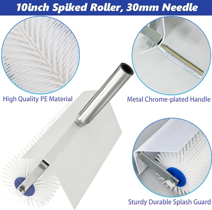 10 inch Spiked Roller with 62in Extension Pole Epoxy Roller Spiked Shoes - Image 2