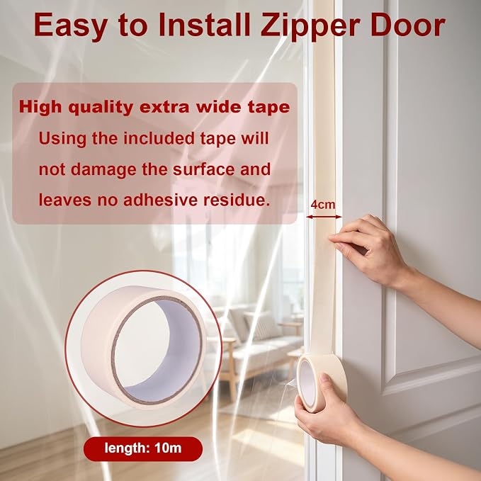 Dust Barrier Plastic Zipper Door Cover - Image 5