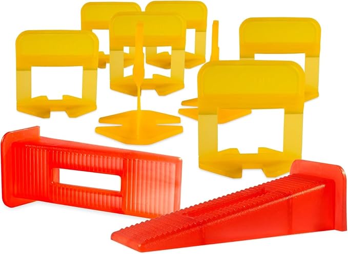 Tile Leveling System – ULTRA-THIN 0.5mm – 300 Spacers & 300 Reusable Wedges – by EMAISTORE