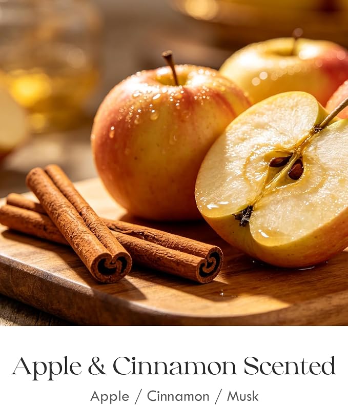AOOVOO Apple Cinnamon Odor Eliminating Candle - 9 oz Fall Candles - Image 4