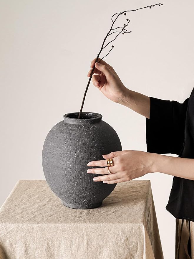 Large Blak Ceramic Vase - Image 6