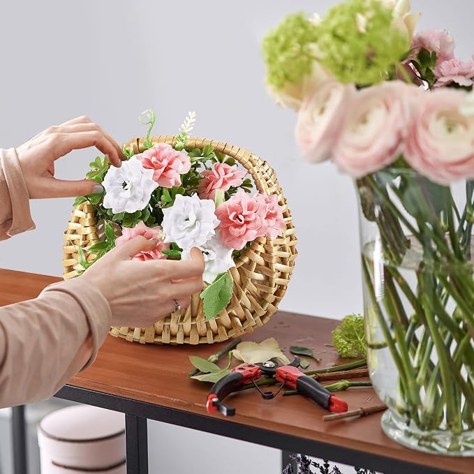 2 Pack Flower Girl Basket with Handle, 6.7 x 6.5 x 4.3 Inch, Nature | 6.7 x 6.5 - Image 6
