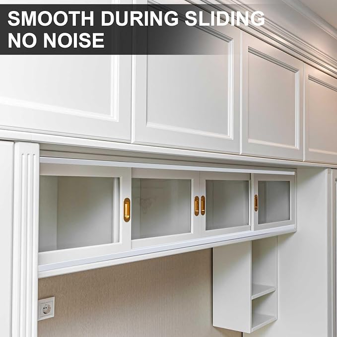 2 Set 4 ft White Aluminum Sliding Door Track Set - Image 4