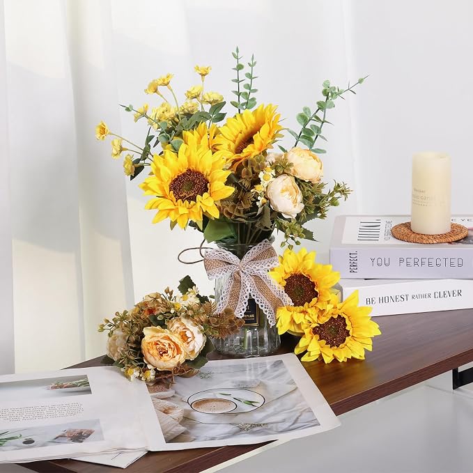 CEWOR Fake Flowers in Vase, Artificial Flowers - Image 5