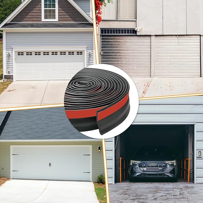 Garage Door Bottom Seal Strip, 50ft Weatherproof Rubber Door Threshold Seal | - Image 7