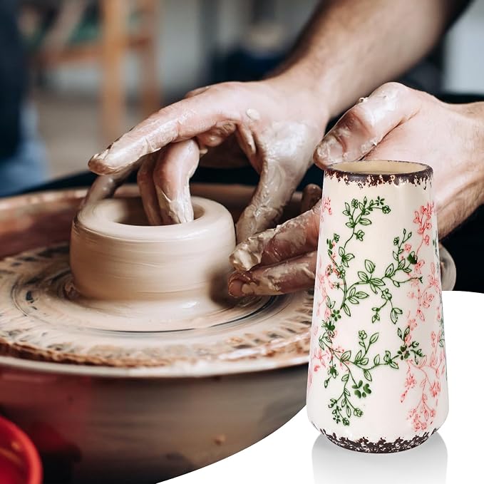 Ceramic Vase, GUKJOB Small Cute Flower Vase - Image 5