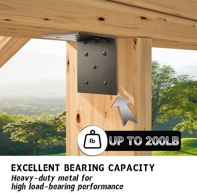 4 PCS Heavy Duty Steel Corner Brackets, DIY L Shelf Brackets, Metal Joint - Image 4