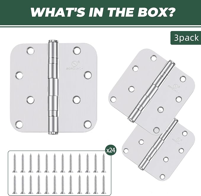 304 Stainless Steel 4 Inch Door Hinges Brushed Satin Nickel Interior Hinges - Image 2