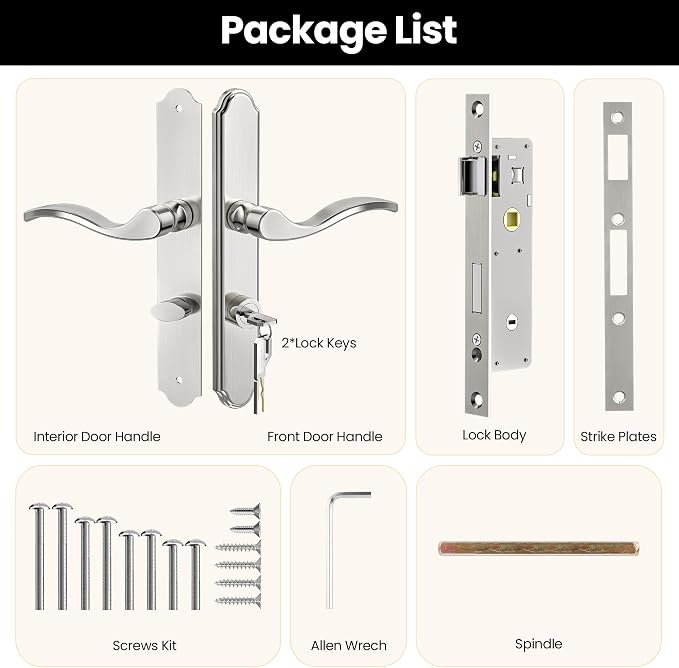 Storm Door Handle Complete Set, Mortise Keyed Lever Mount Latch withDeadbolt | - Image 9