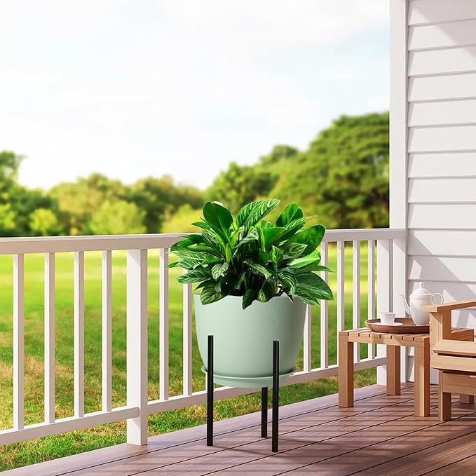 UOUZ 12inch Large Plant Pot, Modern Plastic Planter - Image 5