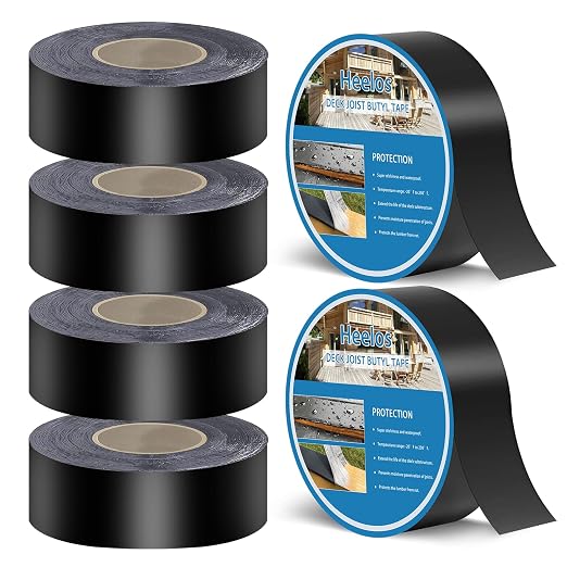 Butyl Joist Tape for Decking 2''×50', 6 Pack Weather-Resistant Deck Joist Tape by HEELOS