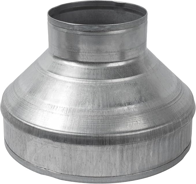8" to 4" Inch Galvanized Steel Round Duct Reducer by ECOPROVENT