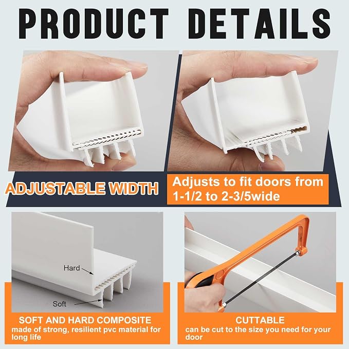 Pickmesh 2 Pcs 36 Inch Adjustable Storm Door Bottom Sweep - Image 3