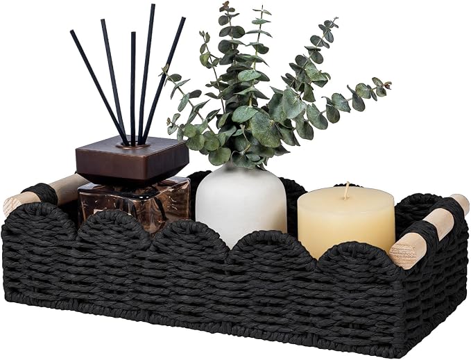 CubesLand Toilet Paper Storage Basket Organizer, Small Wicker Decor Basket | by CubesLand