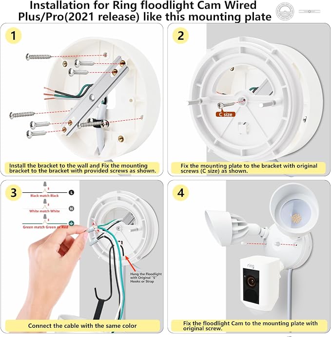 Power Cable and Plug-in Mount for Floodlight Cams Compatible - Image 8