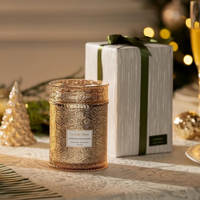 LA JOLIE MUSE Amaretto Crème Brûlée Scented Candle | Almond Liqueur, Dried - Image 3