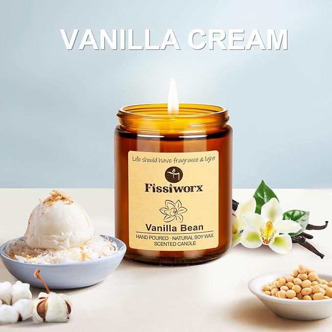 Vanilla Scented Candle Set 2 Pack, Candle - Image 2