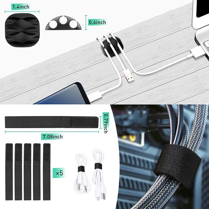 ENONCI Cable Raceway 77in Wire Covers Under Desk Cable Management 5-Pack | - Image 4