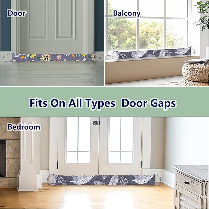 2 Pack 40 Inch 4 Inch Wide Under Door Blocker Door Draft Stopper, Bottom - Image 7