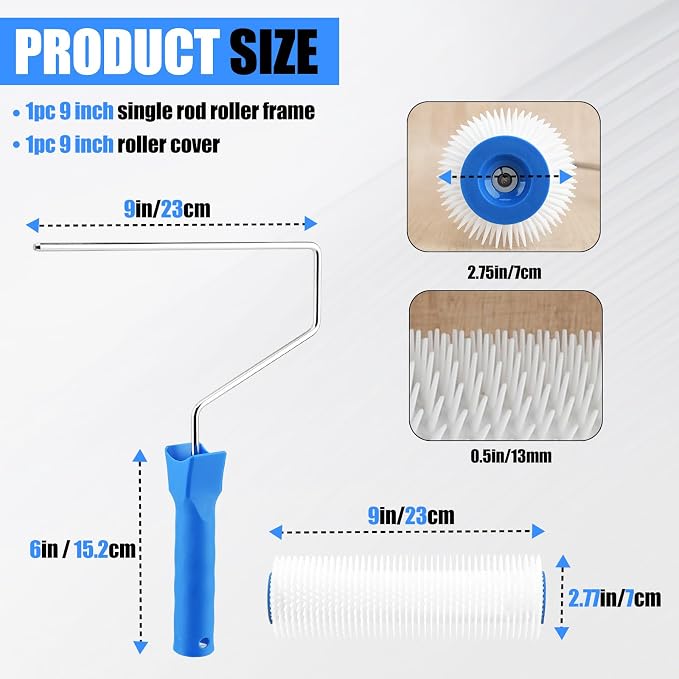 2PCS 9 inchFloor Self Leveling Screed Spiked Roller, Epoxy Roller - Image 2
