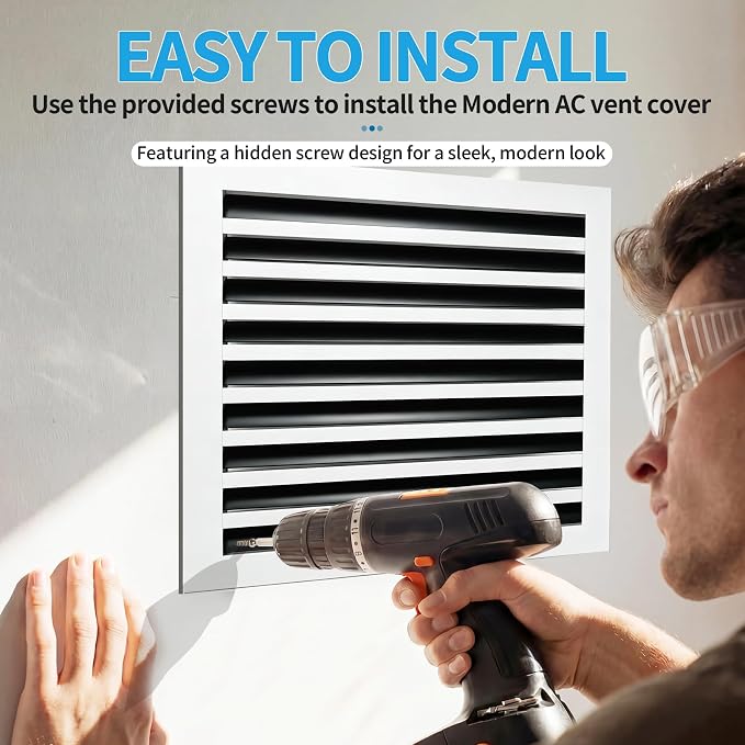18x18 Modern AC Vent Cover – Decorative Air Vent Register Grille, Linear Slot - Image 4