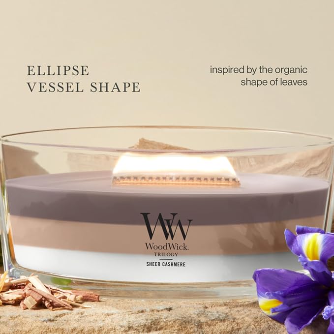 WoodWick Sheer Cashmere Ellipse Trilogy Candle - Image 4