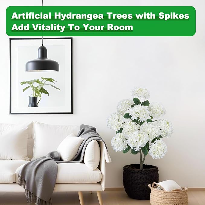 GTIDEA 2 Pcs Fake Hydrangea Tree - Image 3
