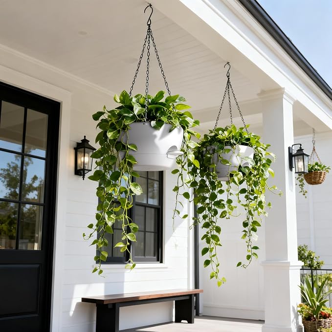 UOUZ 13 Inch 2 Pack Large Self Watering Hanging Planters - Image 2